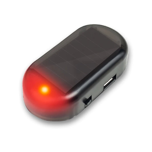 Solar-Powered LED Security Alarm System with Flashing Anti-Theft Warning Light for Vehicles